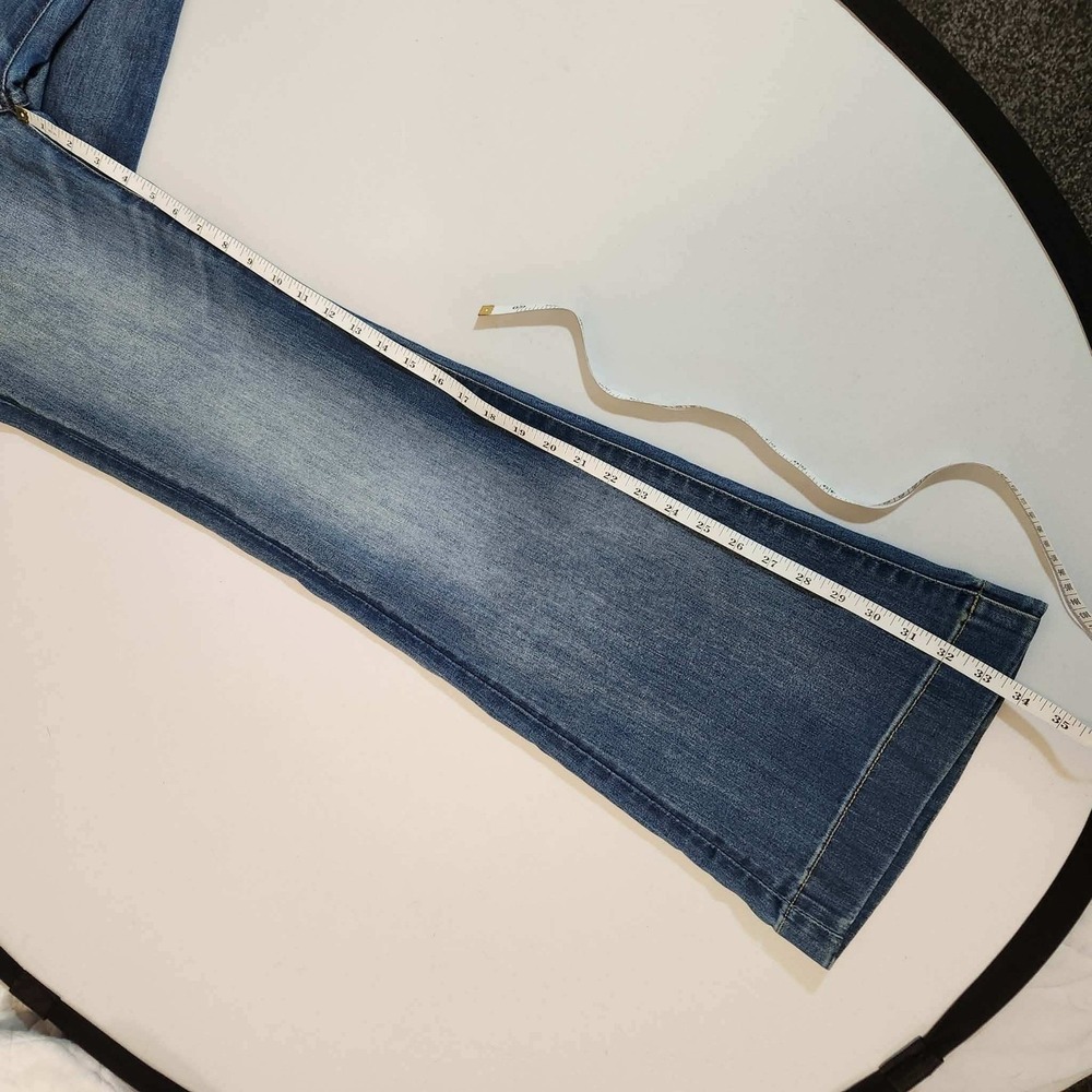7 For All Mankind Mid Rise Dojo Flare Wide Leg Distressed Authentic Light 29 34 - Picture 14 of 16